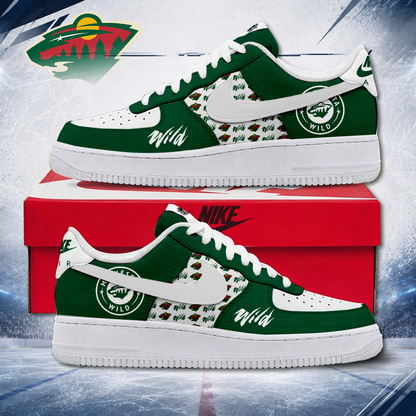 MEGA SALE - NEW CUSTOMIZED NHL13 MNW MINNESOTA WILD AF1 SHOES