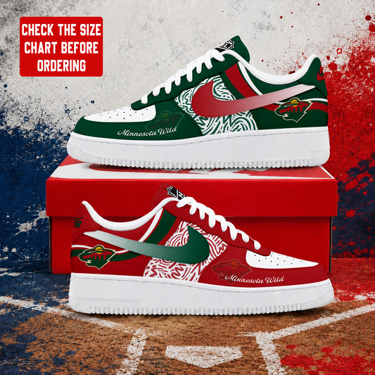 LIMITED EDITION - NEW CUSTOMIZED NHL13 MNW MINNESOTA WILD AF1 SHOES