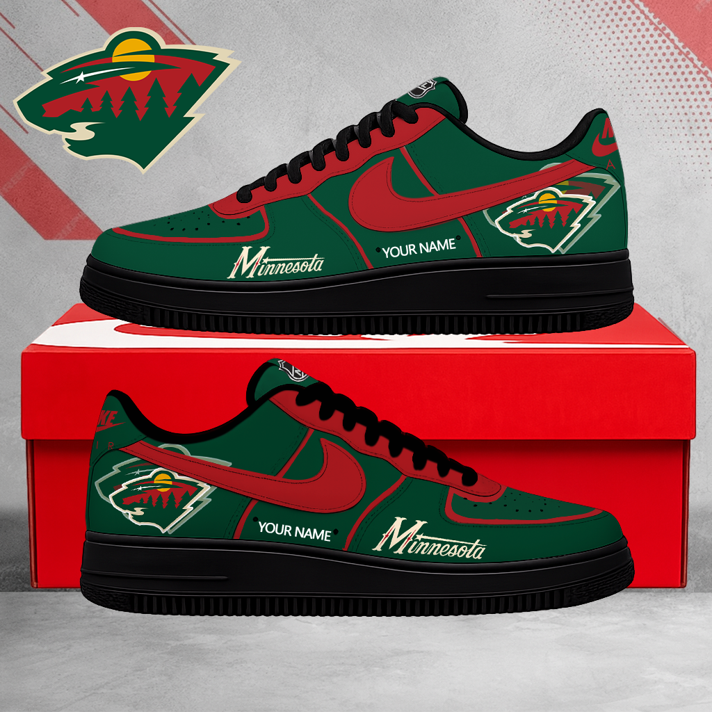 LIMITED EDITION - NEW CUSTOMIZED NHL13 MNW MINNESOTA WILD AF1 SHOES