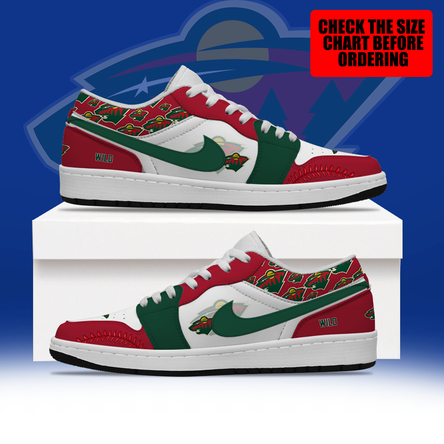 [SUPER SALE] NEW CUSTOMIZED NHL13 MNW MINNESOTA WILD AIR JORDAN LOW SHOES