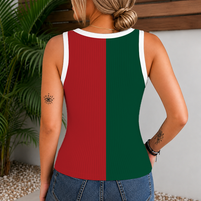 [SUPER SALE] NEW CUSTOMIZED NHL13 MNW MINNESOTA WILD WOMEN'S V-NECK TANK TOP
