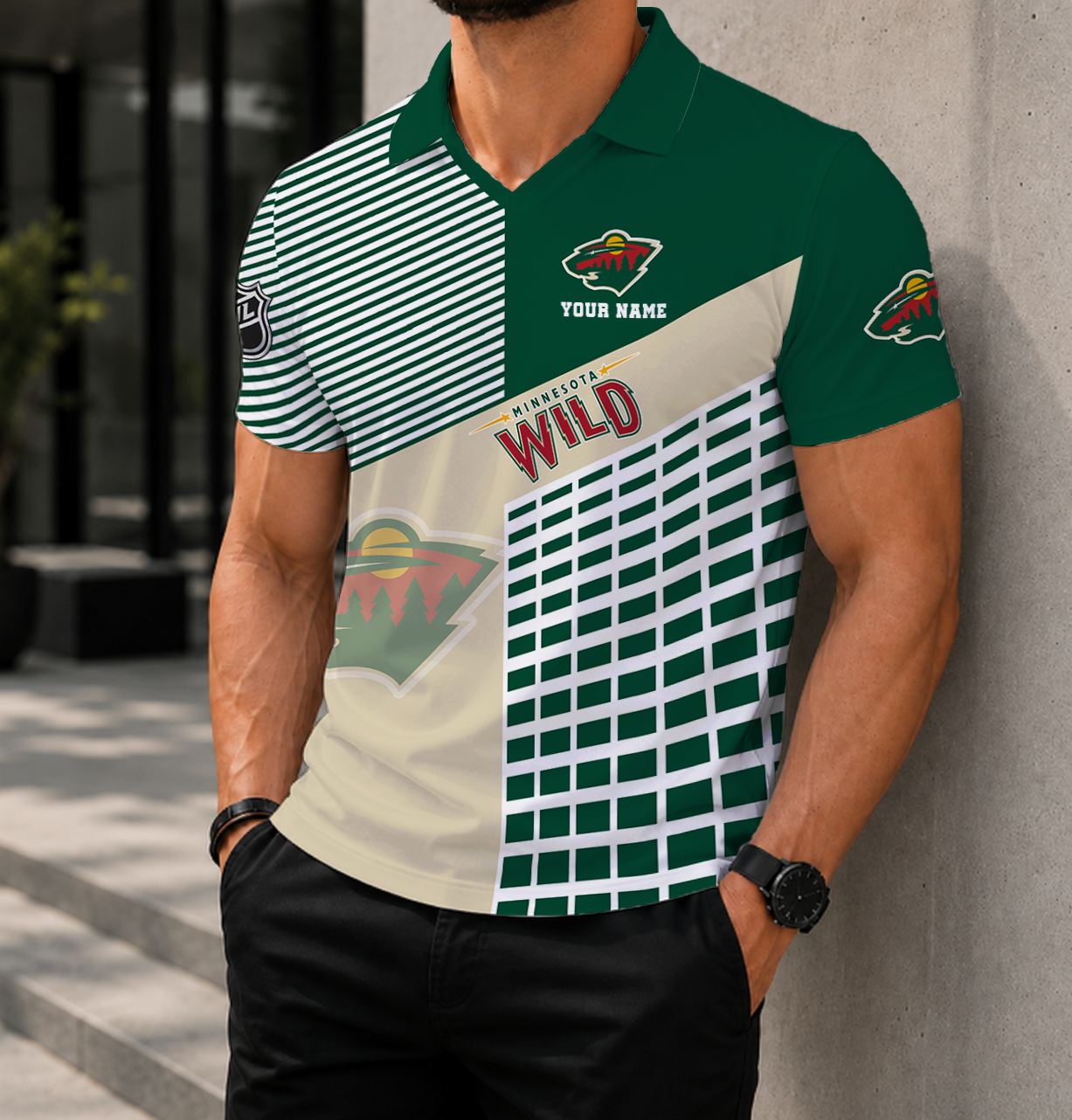 VIRAL EDITION - NEW CUSTOMIZED NHL13 MNW MINNESOTA WILD POLO SHIRT
