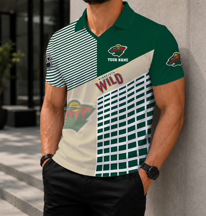 VIRAL EDITION - NEW CUSTOMIZED NHL13 MNW MINNESOTA WILD POLO SHIRT