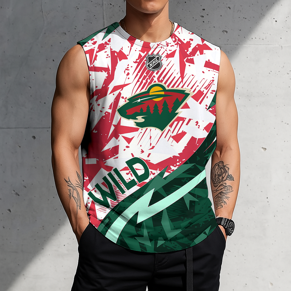 LIMITED EDITION - NEW CUSTOMIZED NHL13 MNW MINNESOTA WILD TANK TOP & GYM SHIRT