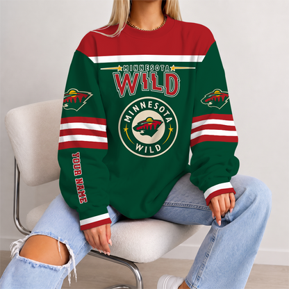 [SUPER SALE] NEW CUSTOMIZED NHL13 MNW MINNESOTA WILD UNISEX SWEATSHIRT