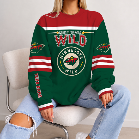 [SUPER SALE] NEW CUSTOMIZED NHL13 MNW MINNESOTA WILD UNISEX SWEATSHIRT