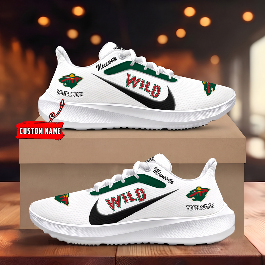 [SUPER SALE] NEW CUSTOMIZED NHL13 MNW MINNESOTA WILD ROAD RUNNING SHOES
