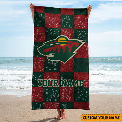LIMITED EDITION - NEW CUSTOMIZED NHL13 MNW MINNESOTA WILD BEACH TOWEL FOR FAN