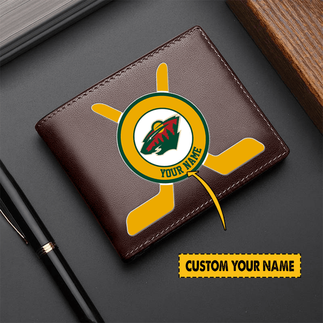 LIMITED EDITION - NEW CUSTOMIZED NHL13 MNW MINNESOTA WILD LEATHER WALLET