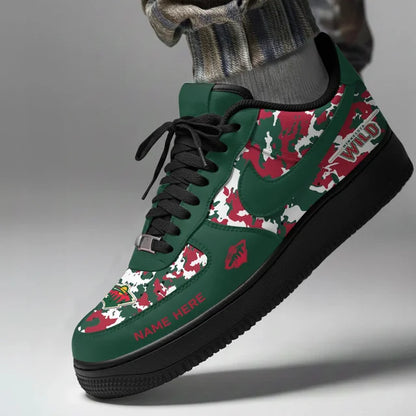 [SUPER SALE] NEW CUSTOMIZED NHL13 MNW MINNESOTA WILD AF1 SHOES