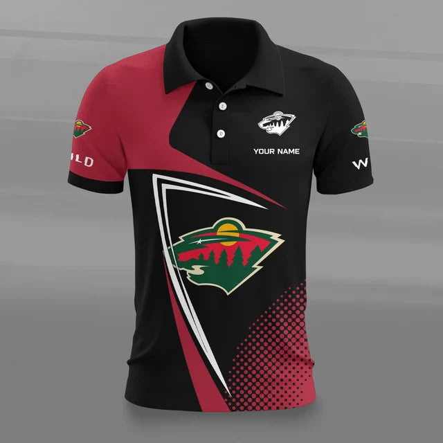 [SUPER SALE] NEW CUSTOMIZED NHL13 MNW MINNESOTA WILD POLO SHIRT