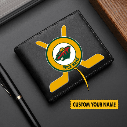 LIMITED EDITION - NEW CUSTOMIZED NHL13 MNW MINNESOTA WILD LEATHER WALLET