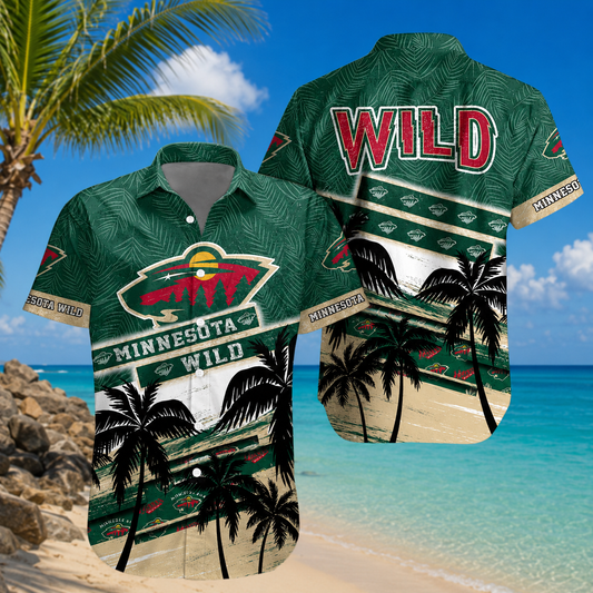 LIMITED EDITION - NEW CUSTOMIZED NHL13 MNW MINNESOTA WILD UNISEX HAWAIIAN SHIRT