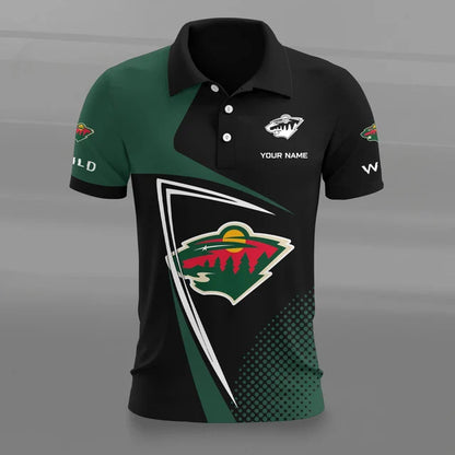[SUPER SALE] NEW CUSTOMIZED NHL13 MNW MINNESOTA WILD POLO SHIRT
