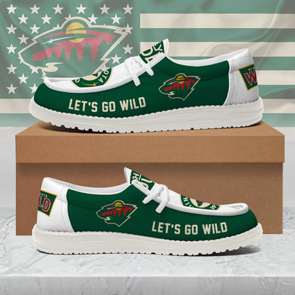 LIMITED EDITION - NEW CUSTOMIZED NHL13 MNW MINNESOTA WILD LOAFER SHOES