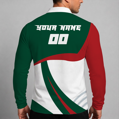 [SUPER SALE] NEW CUSTOMIZED NHL13 MNW MINNESOTA WILD MEN LONG SLEEVE POLO