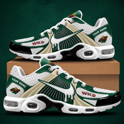 LIMITED EDITION - NEW CUSTOMIZED NHL13 MNW MINNESOTA WILD AIR MAX PLUS SNEAKERS