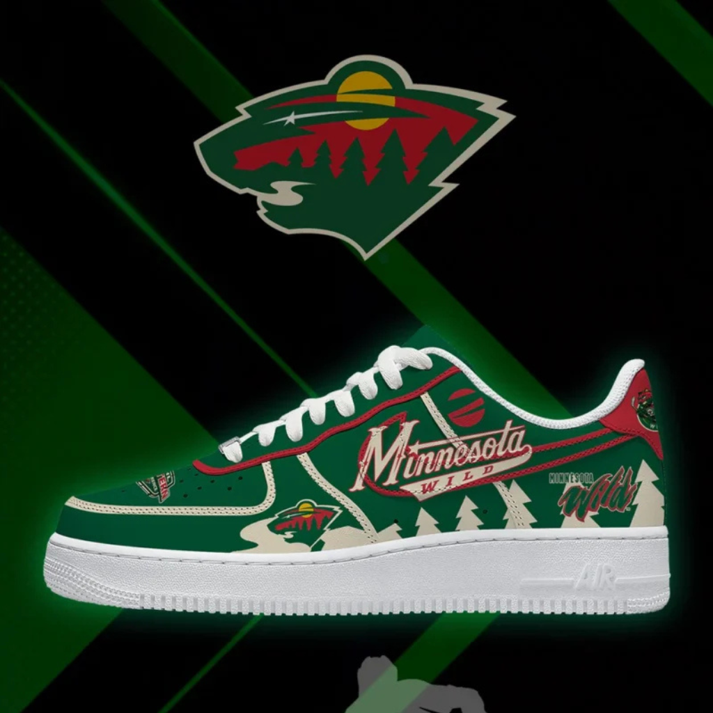 LIMITED EDITION - NEW CUSTOMIZED NHL13 MNW MINNESOTA WILD AF1 SHOES