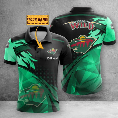 LIMITED EDITION - NEW CUSTOMIZED NHL13 MNW MINNESOTA WILD POLO SHIRT, ZIP POLO SHIRT & T-SHIRTS