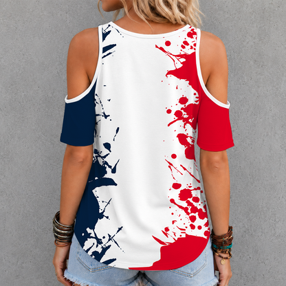[FAN EXCLUSIVE] NEW CUSTOMIZED MLS13 NER NEW ENGLAND REVOLUTION CRISS CROSS V-NECK TOP
