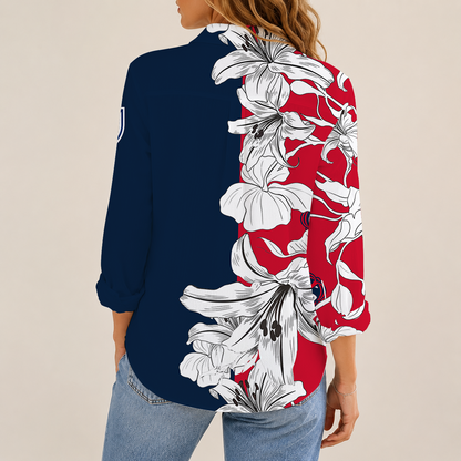 [FAN EXCLUSIVE] NEW CUSTOMIZED MLS13 NER NEW ENGLAND REVOLUTION WOMEN CASUAL SHIRT