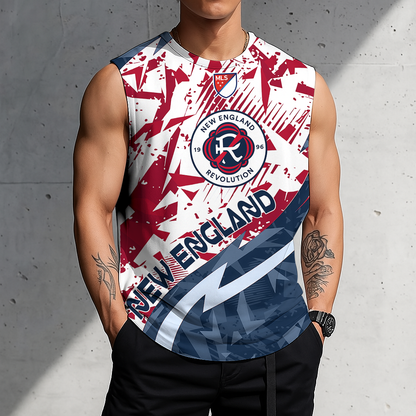POPULAR NOW - NEW CUSTOMIZED MLS13 NER NEW ENGLAND REVOLUTION TANK TOP & GYM SHIRT