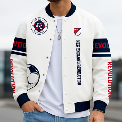 TOP SELLING - NEW CUSTOMIZED MLS13 NER NE REVOLUTION SATIN VARSITY & BASEBALL JACKET