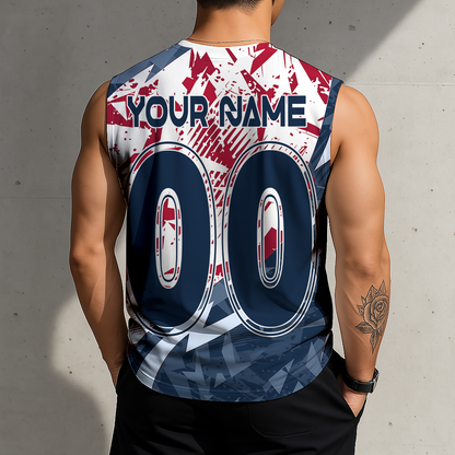 POPULAR NOW - NEW CUSTOMIZED MLS13 NER NEW ENGLAND REVOLUTION TANK TOP & GYM SHIRT