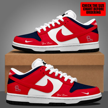 [FAN FAVORITE] NEW CUSTOMIZED NCAA CWS13 OMR OLE MISS REBELS DUNK LOW SHOES