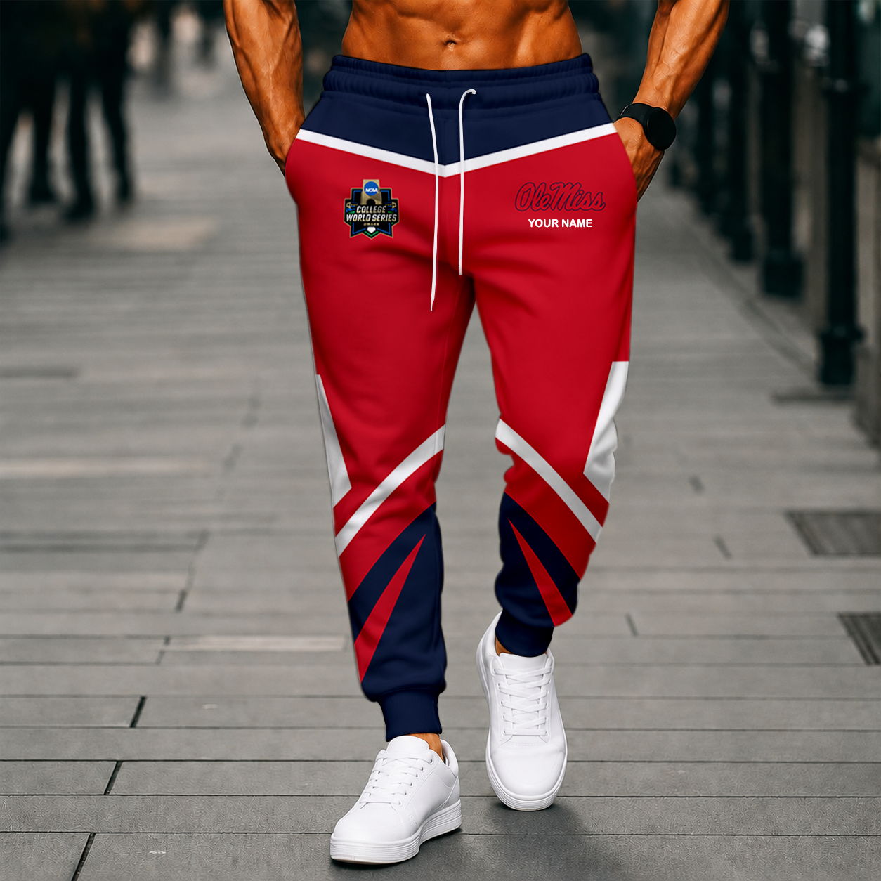 LIMITED EDITION - NEW CUSTOMIZED NCAA CWS13 OMR OLE MISS REBELS SWEATPANTS