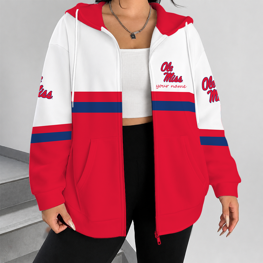 [FAN FAVORITE] NEW CUSTOMIZED NCAA CWS13 OMR OLE MISS REBELS ZIP HOODIE