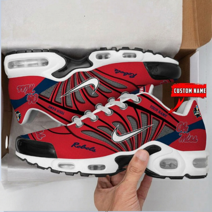 LIMITED EDITION - NEW CUSTOMIZED NCAA CWS13 OMR OLE MISS REBELS UNISEX AIR MAX PLUS SNEAKERS