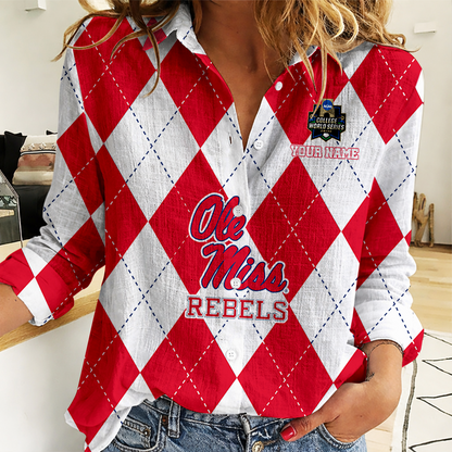 LIMITED DROP - NEW CUSTOMIZED | NCAA CWS13 OMR OM REBELS WOMEN CASUAL SHIRT FOR FAN