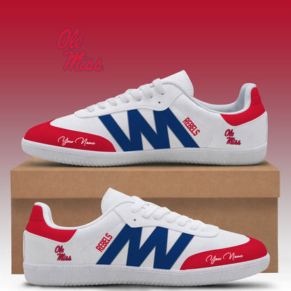 [FAN FAVORITE] NEW CUSTOMIZED NCAA CWS13 OMR OLE MISS REBELS CLASSIC SNEAKERS