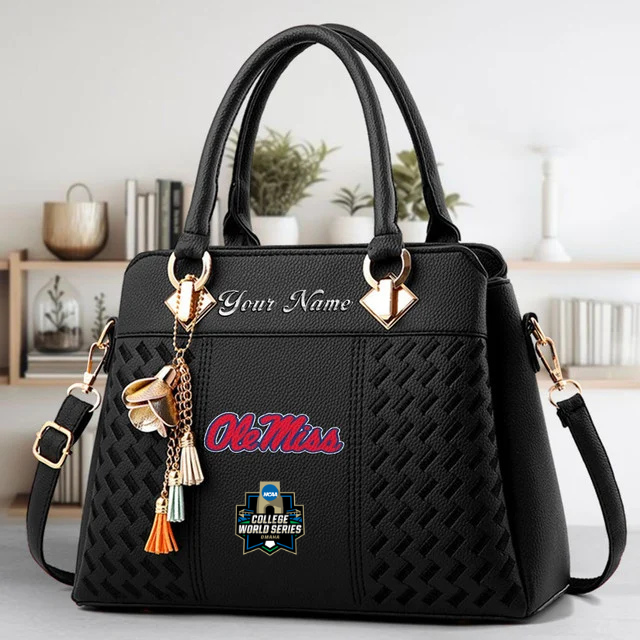 LIMITED EDITION - NEW CUSTOMIZED NCAA CWS13 OMR OLE MISS REBELS ZIP HANDBAG MULTICOLOR