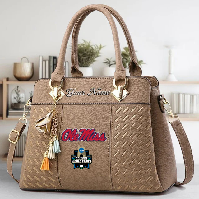 LIMITED EDITION - NEW CUSTOMIZED NCAA CWS13 OMR OLE MISS REBELS ZIP HANDBAG MULTICOLOR