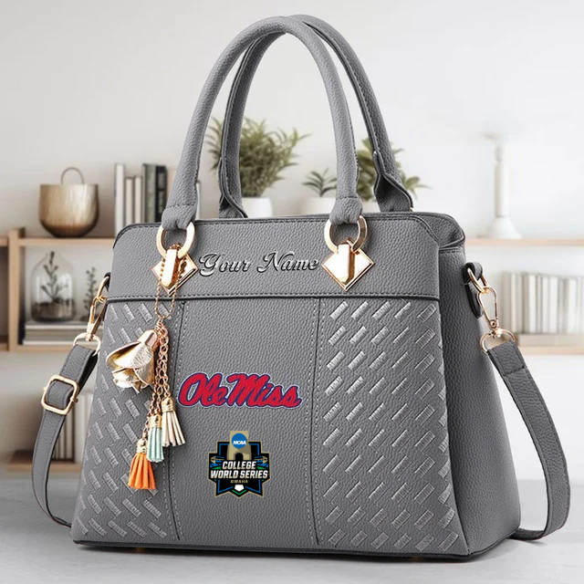 LIMITED EDITION - NEW CUSTOMIZED NCAA CWS13 OMR OLE MISS REBELS ZIP HANDBAG MULTICOLOR