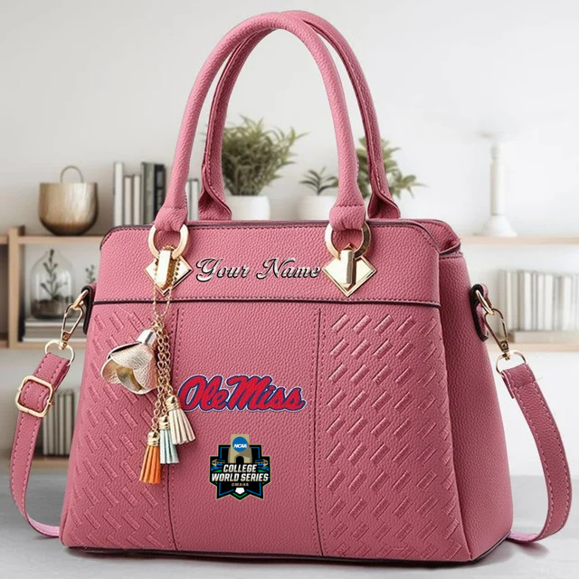 LIMITED EDITION - NEW CUSTOMIZED NCAA CWS13 OMR OLE MISS REBELS ZIP HANDBAG MULTICOLOR