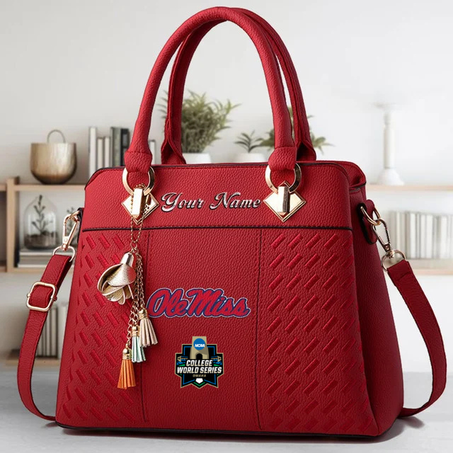 LIMITED EDITION - NEW CUSTOMIZED NCAA CWS13 OMR OLE MISS REBELS ZIP HANDBAG MULTICOLOR