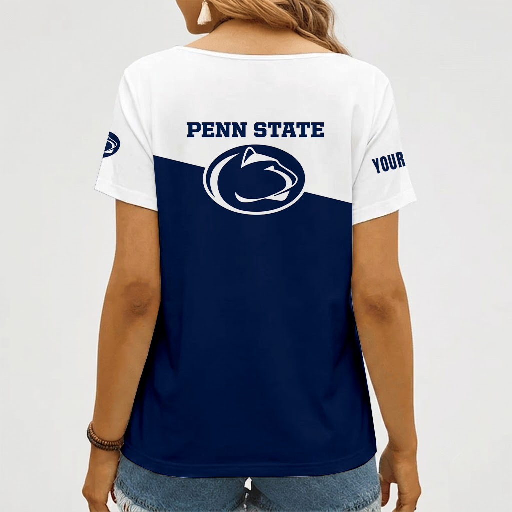 [FAN FAVORITE] NEW CUSTOMIZED NCAA MFF13 PNL PENN STATE NITTANY LIONS V-NECK FEMALE SHIRT