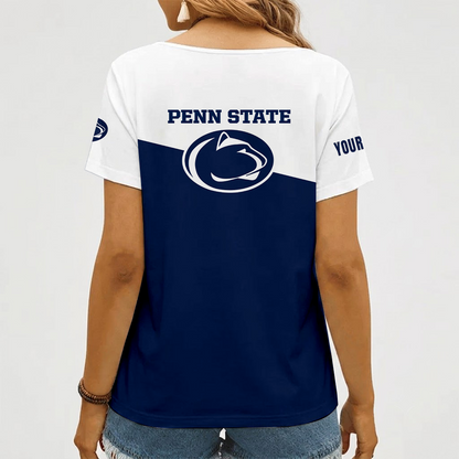 [FAN FAVORITE] NEW CUSTOMIZED NCAA MFF13 PNL PENN STATE NITTANY LIONS V-NECK FEMALE SHIRT