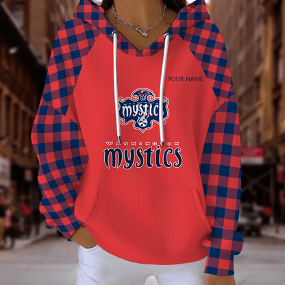 [FAN FAVORITE] NEW CUSTOMIZED WNBA13 WSM WASHINGTON MYSTICS RIBBED HOODIE & SWEATSHIRT