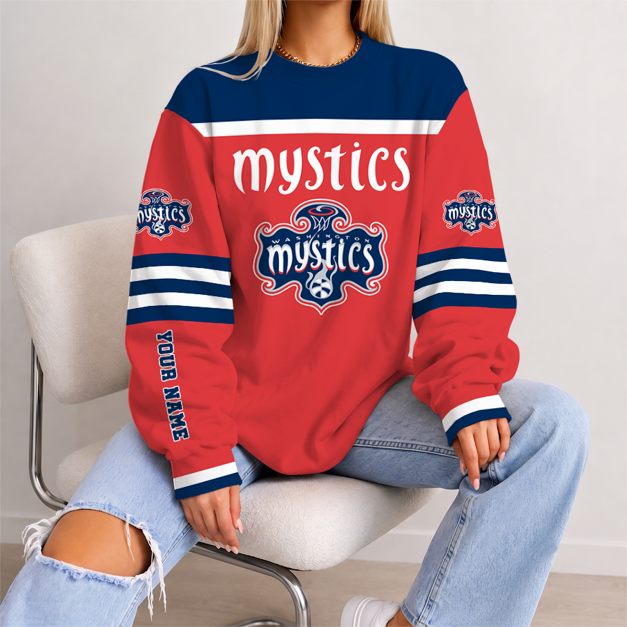 [FAN FAVORITE] NEW CUSTOMIZED WNBA13 WSM WASHINGTON MYSTICS UNISEX SWEATSHIRT