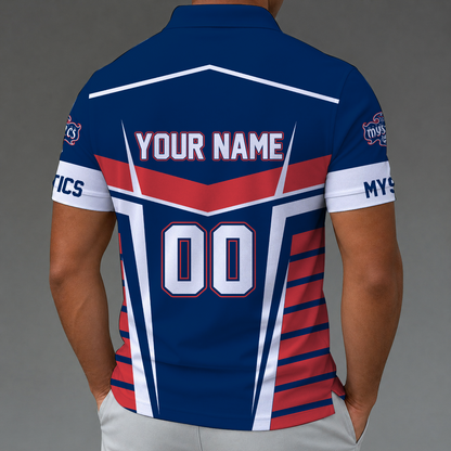[FAN FAVORITE] NEW CUSTOMIZED WNBA13 WSM WASHINGTON MYSTICS POLO SHIRT