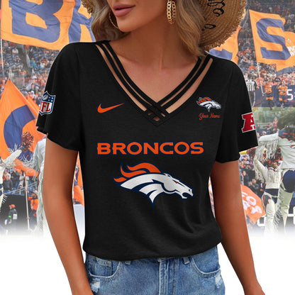 [SPECIAL OFFER] NEW CUSTOMIZED NFL13 DVB DENVER BRONCOS V-NECK SHIRT