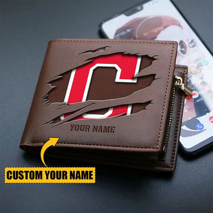 LIMITED EDITION - NEW CUSTOMIZED MLB13 CGS CLEVELAND GUARDIANS LEATHER WALLET