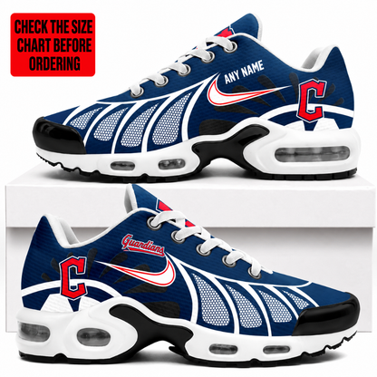 LIMITED EDITION - NEW CUSTOMIZED MLB13 CGS CLEVELAND GUARDIANS AIR MAX PLUS SNEAKERS