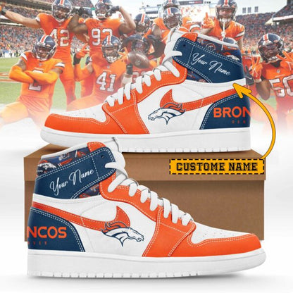 LIMITED EDITION - NEW CUSTOMIZED NFL13 DVB DENVER BRONCOS AIR JORDAN SNEAKERS