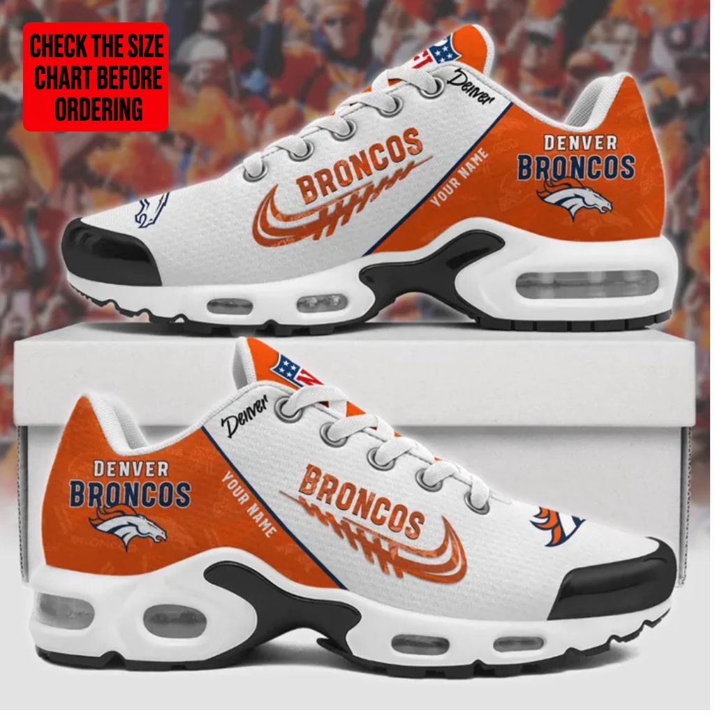 LIMITED EDITION - NEW CUSTOMIZED NFL13 DVB DENVER BRONCOS AIR MAX PLUS SNEAKERS