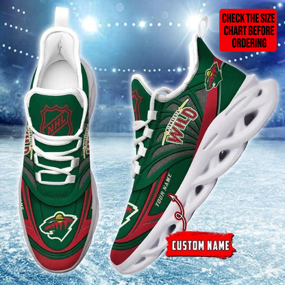 [SUPER SALE] NEW CUSTOMIZED NHL13 MNW MINNESOTA WILD CLUNKY SNEAKERS